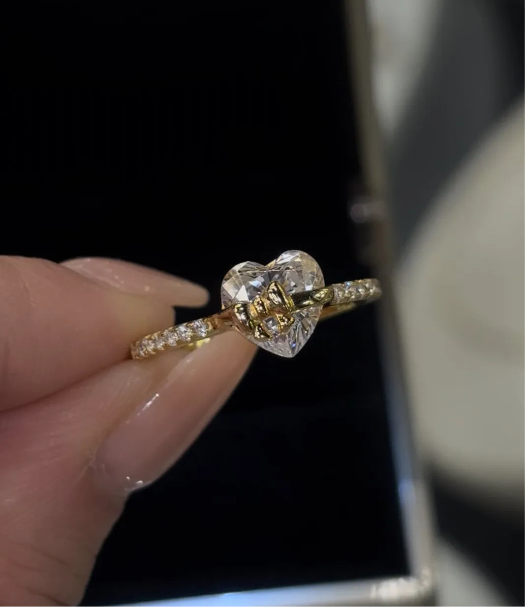 Bow Heart Promise Ring | 925 Sterling Silver